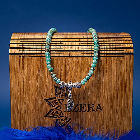 Colier choker pietre naturale Jad fatetat Ajay cu charm-uri si sistem de inchidere din argint 925 [8]