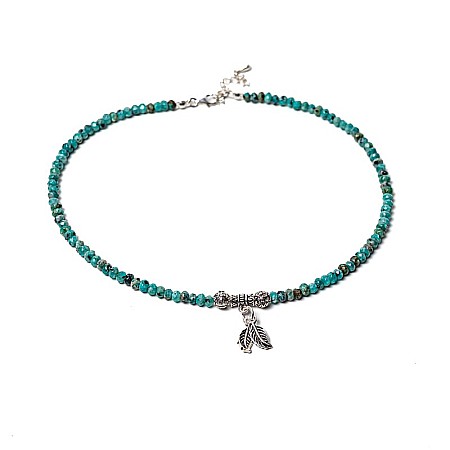 Colier choker pietre naturale Jad fatetat Ajay cu charm-uri si sistem de inchidere din argint 925 [13]