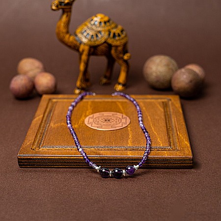 Colier Choker Reena din pietre naturale de Ametist, inchidere si accesorii din argint 925 [2]