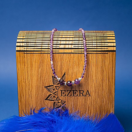 Colier Choker Reena din pietre naturale de Ametist, inchidere si accesorii din argint 925 [9]