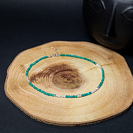 Colier choker Anadi din pietre semipretioase de Amazonit si Piatra Lunii, inchidere si accesorii din argint 925 [6]