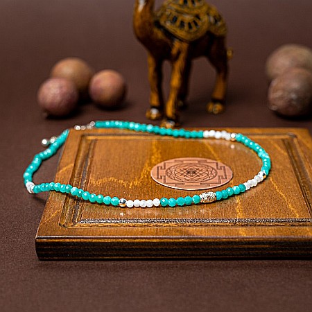 Colier choker Anadi din pietre semipretioase de Amazonit si Piatra Lunii, inchidere si accesorii din argint 925 [3]