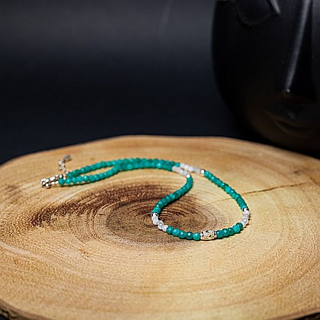 Colier choker Anadi din pietre semipretioase de Amazonit si Piatra Lunii, inchidere si accesorii din argint 925 [7]