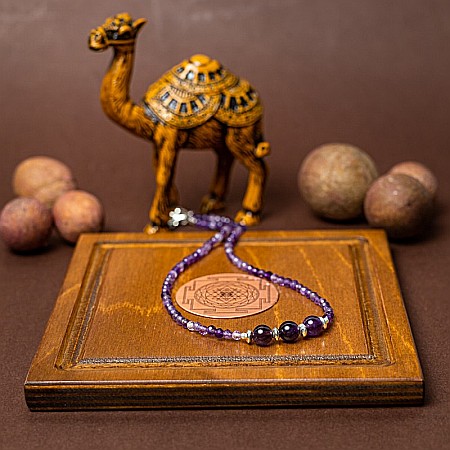 Colier Choker Reena din pietre naturale de Ametist, inchidere si accesorii din argint 925 [6]