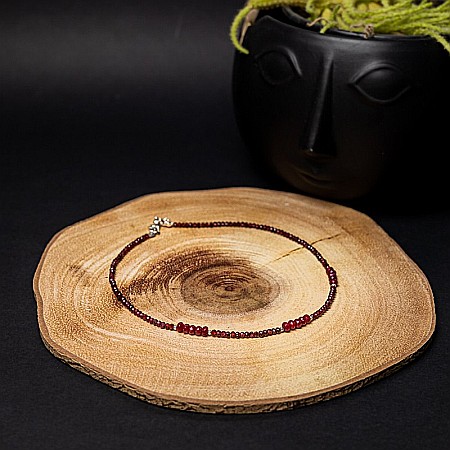 Colier choker Kavin din pietre semipretioase de Granat si Rubin, inchidere si accesorii din argint 925 [6]