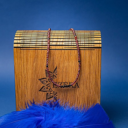 Colier choker Ania din pietre semipretioase de Granat si Spinel negru, inchidere din argint 925 [5]