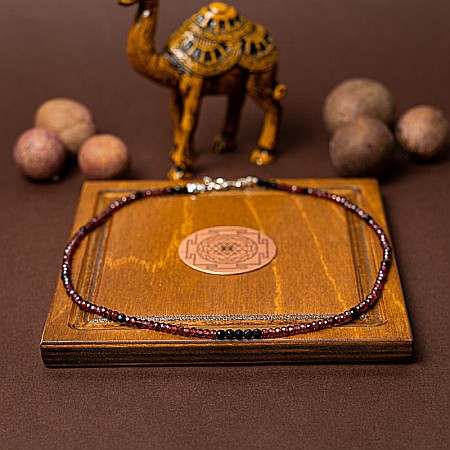 Colier choker Ania din pietre semipretioase de Granat si Spinel negru, inchidere din argint 925 [8]