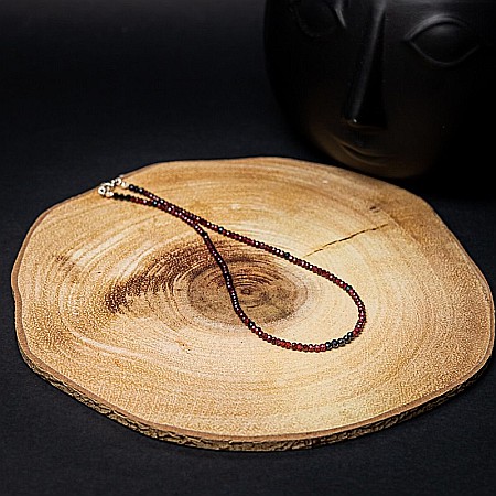 Colier choker Ania din pietre semipretioase de Granat si Spinel negru, inchidere din argint 925 [4]