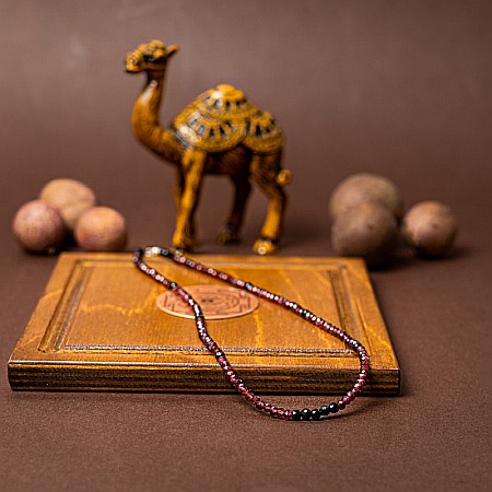 Colier choker Ania din pietre semipretioase de Granat si Spinel negru, inchidere din argint 925 [2]