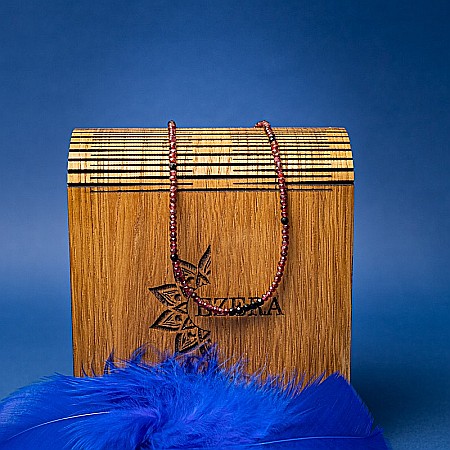 Colier choker Ania din pietre semipretioase de Granat si Spinel negru, inchidere din argint 925 [7]