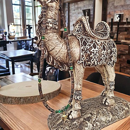 Colier Choker Smarald african Erin cu discuri de Sediment marin din argint placat cu aur, pandantiv Steaua Nordului [5]