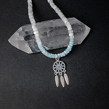 Colier Choker Tanya din sidef de scoici, inchidere si accesorii din argint 925 [7]