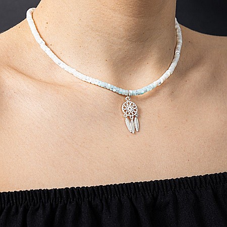 Colier Choker Tanya din sidef de scoici, inchidere si accesorii din argint 925 [18]