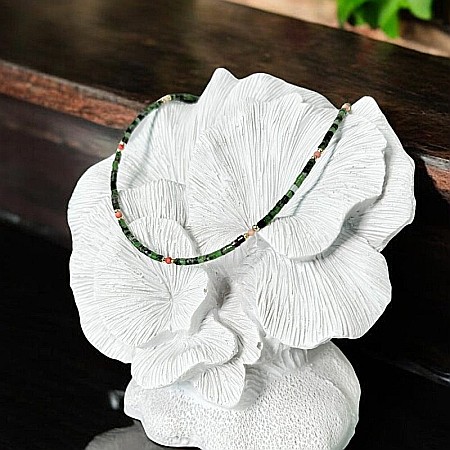 Colier Choker Valer din cristale de Rubin Zoisit, cupru placat cu aur [9]