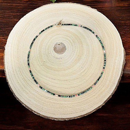 Colier Choker Valer din cristale de Rubin Zoisit, cupru placat cu aur [5]