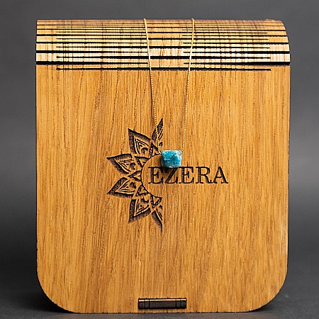 Colier delicat cu piatra naturala de Apatit, Dara, placat cu aur de 18K [6]