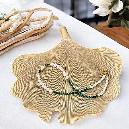 Colier din Perle de Cultura si Malachit natural Etienne cu inchidere din argint placat cu aur [2]