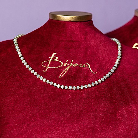 Colier din perle Mother of Pearls, Chocker Kamia cu inchizatoare din cupru, placat cu aur de 18K [5]