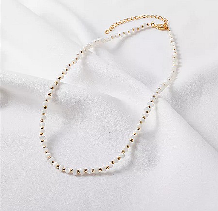 Colier din perle Mother of Pearls, Chocker Kamia cu inchizatoare din cupru, placat cu aur de 18K [8]
