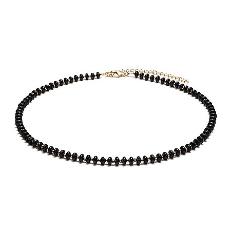 Colier din pietre semipretioase Agat Negru, Chocker Kamia cu inchizatoare din cupru, placat cu aur de 18K [4]