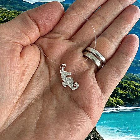 Colier fir transparent cu pandantiv calut de mare din argint 925 [1]