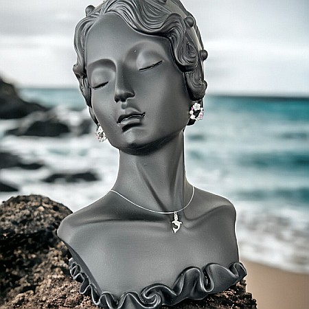 Lanturi / Coliere - Colier fir transparent cu pandantiv delfin din argint 925