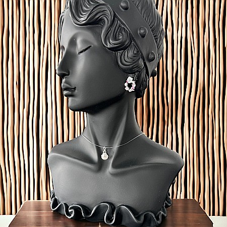 Lanturi / Coliere - Colier fir transparent cu pandantiv scoica din argint 925