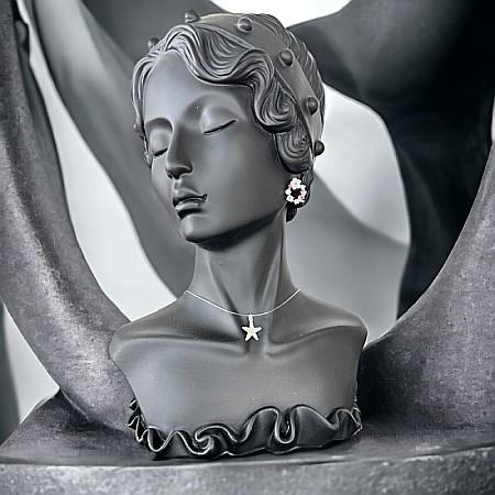 Lanturi / Coliere - Colier fir transparent cu pandantiv stea de mare din argint 925