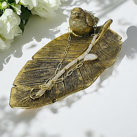 Colier lariat Kira cu piatra lunii in forma de lacrima placat cu aur [4]