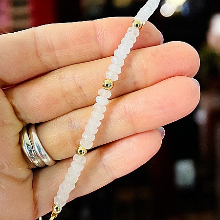 Colier lariat Kira cu piatra lunii in forma de lacrima placat cu aur [6]