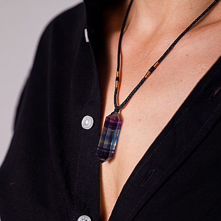 Colier Mani reglabil, cu varf dublu de Fluorit [8]