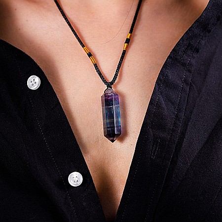 Colier Mani reglabil, cu varf dublu de Fluorit [9]