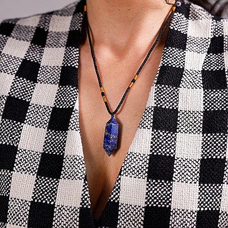 Colier Mani reglabil, cu varf dublu de Lapis Lazuli [1]