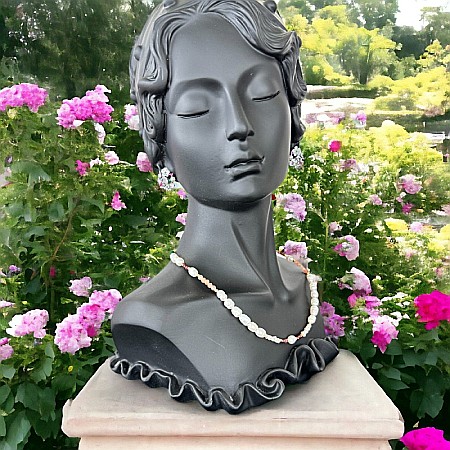 Colier perle elegant Nora cu Jad verde, Piatra Soarelui si Granat din argint 925 placat cu aur. [4]