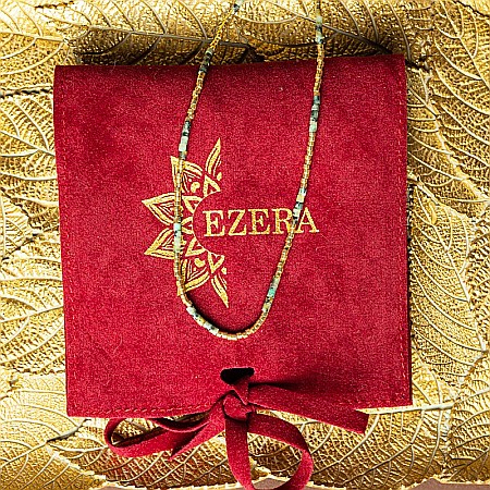 HOT! Colier pietre semipretioase Turcoaz African, choker placat cu aur 18 K, pietre naturale elegant Vania cu Sunstone Miyuki [4]