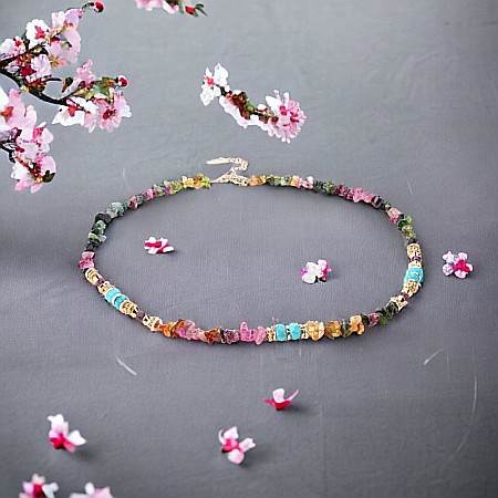 Colier Turmalina Colorata Cipsuri Anand, imbratiseaaza frumusetea naturii [2]