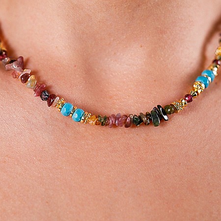 Colier Turmalina Colorata Cipsuri Anand, imbratiseaaza frumusetea naturii [1]