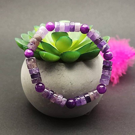 Dormi mai bine cu bratara din cristale de Ametist si Jad Serenity [5]