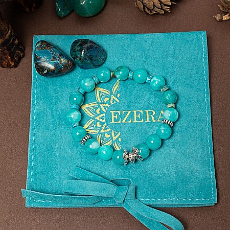 Florena, bratara femei handmade din cristale de Amazonit [4]