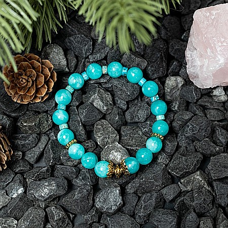 Florena, bratara femei handmade din cristale de Amazonit [5]