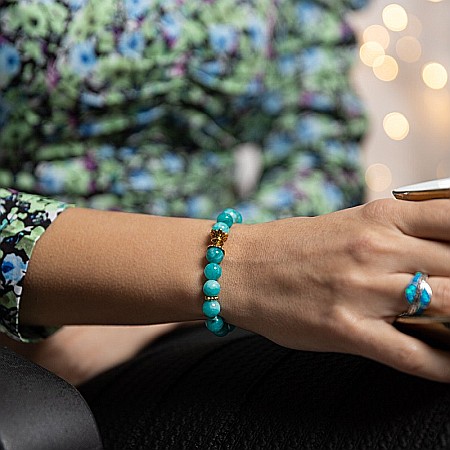 Florena, bratara femei handmade din cristale de Amazonit [3]