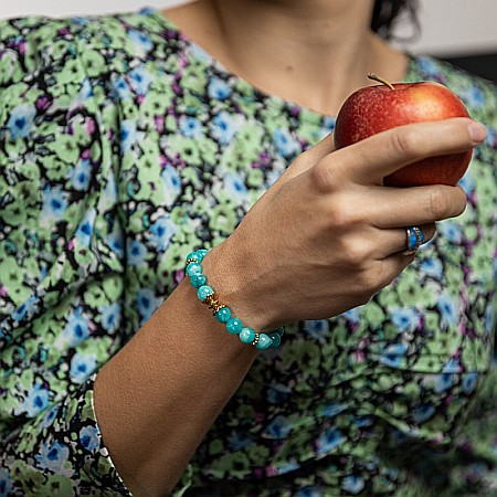 Bijuterii Amazonit - Florena, bratara femei handmade din cristale de Amazonit