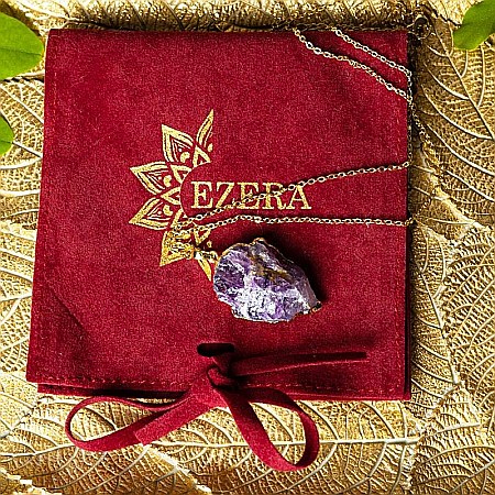 Lant cu colier pietre semipretioase Ametist sageata, Kymaia, din cupru placat cu aur 18K [3]