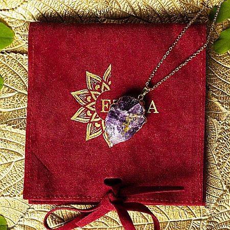 Lant cu colier pietre semipretioase Ametist sageata, Kymaia, din cupru placat cu aur 18K [1]