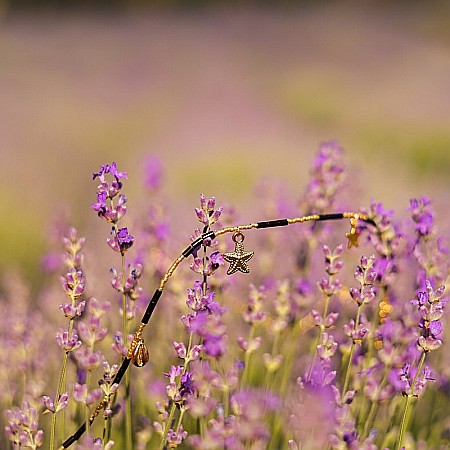 Lant de talie/Corp versatil din cristale de Agat Negru, placat cu aur de 18K [5]