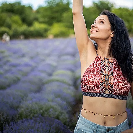 Bijuterii Jasp - Lant de talie/corp versatil din cristale de Jasp Rosu, placat cu aur de 18K