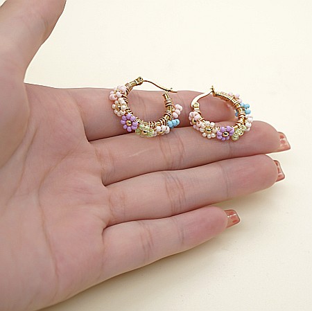 Lasa energia feminina sa curga, cercei colorati din margele de nisip [5]