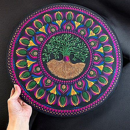 Tablouri Mandala - Mandala Copacul Vietii - O explozie de culoare si semnificatie, 40 cm