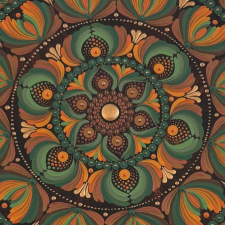 Tablouri Mandala - Mandala „Ecou al Pamantului” – Armonia naturii in culori terestre, 40 cm