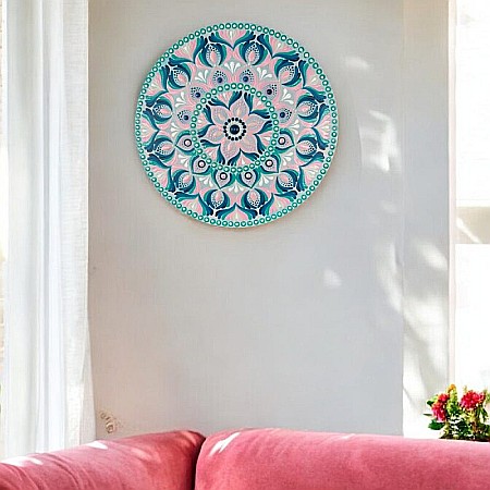 Mandala pictata manual in culorile zodiei Balanta, 30 cm [4]